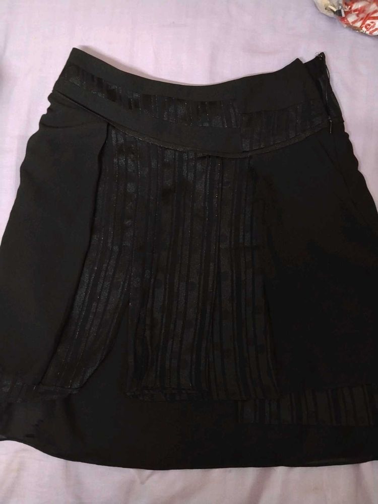 Black Shimmer Goth Mini Skirt