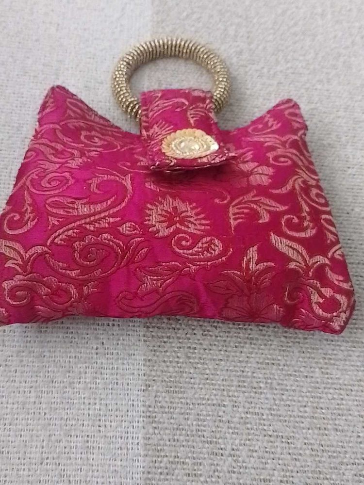 Brand New Pink Brocade Mini Bag