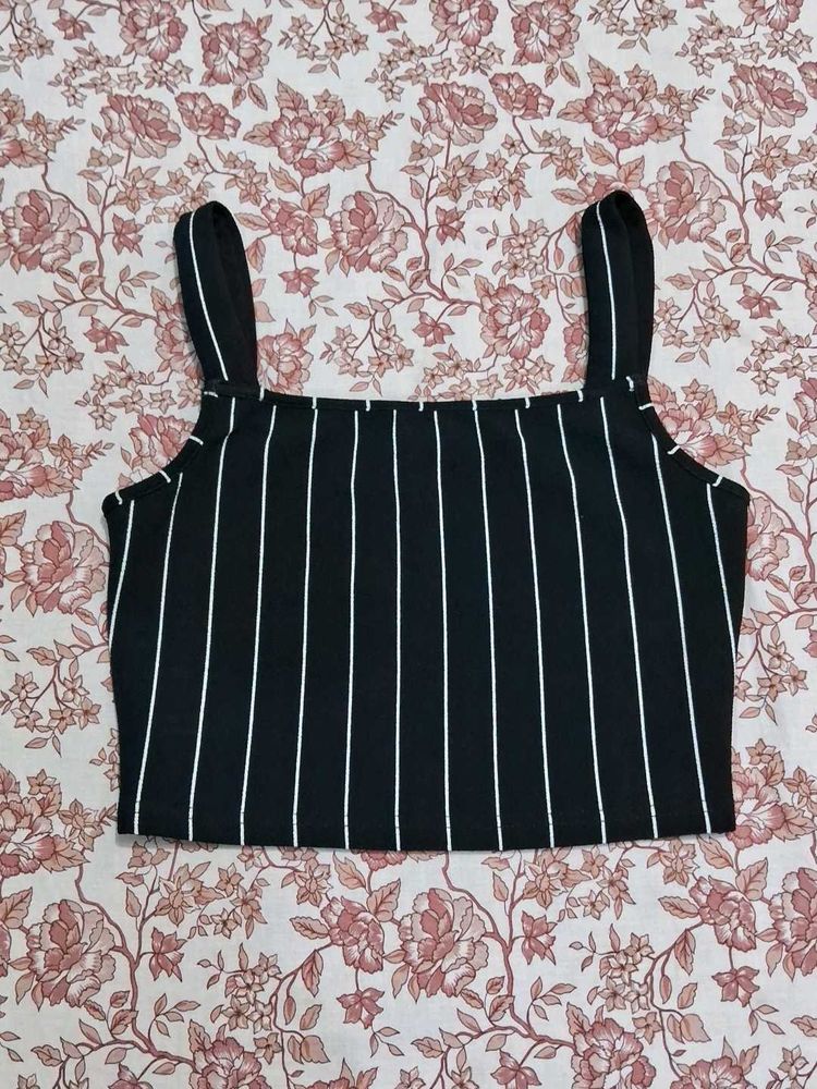 Shein Striped Crop Tank Top Size S