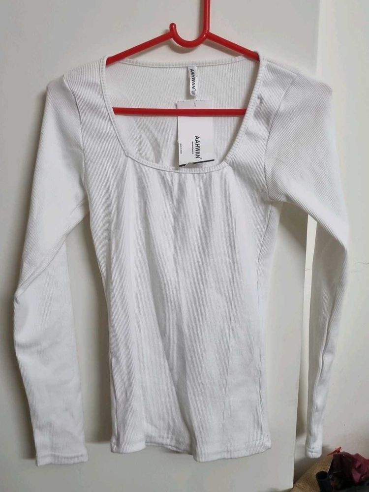 White Long Sleeve Top