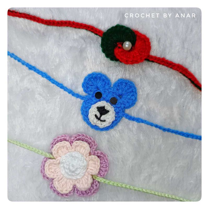 Crochet Handmade Rakhi 💫✨❤️ pack Of 3 ❤️
