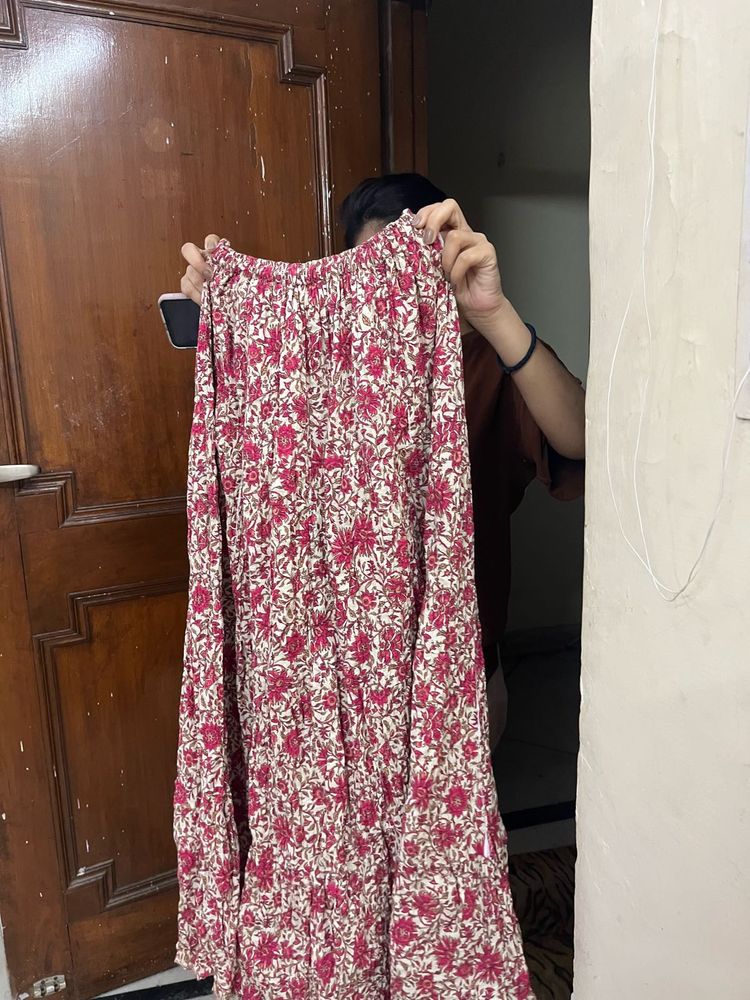 Floral Print Ethnic Skirt