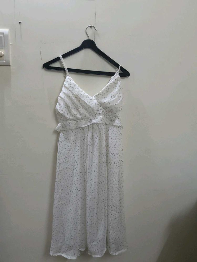 Floral Print White Dress