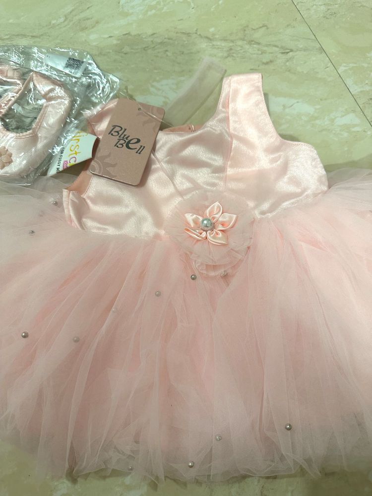 Pink Tulle Dress with Shoes