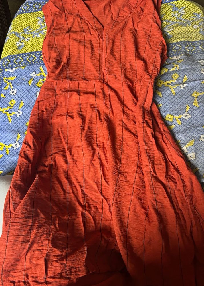 Orange Striped Dress