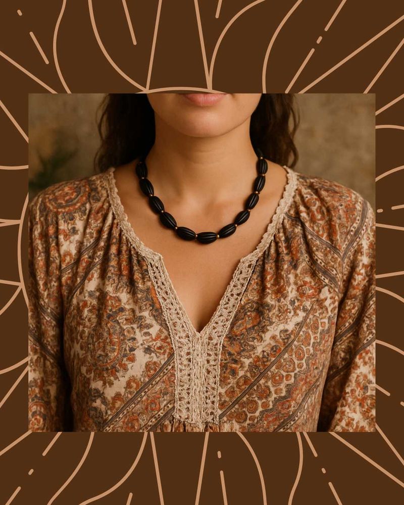 Black Beaded Necklace