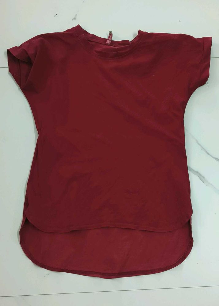 Maroon Casual Top