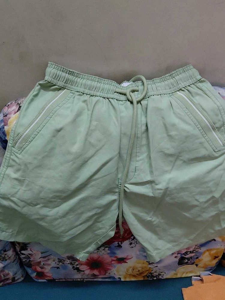 Green Casual Shorts