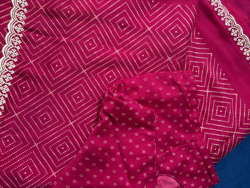Beautiful pink saree with blouse