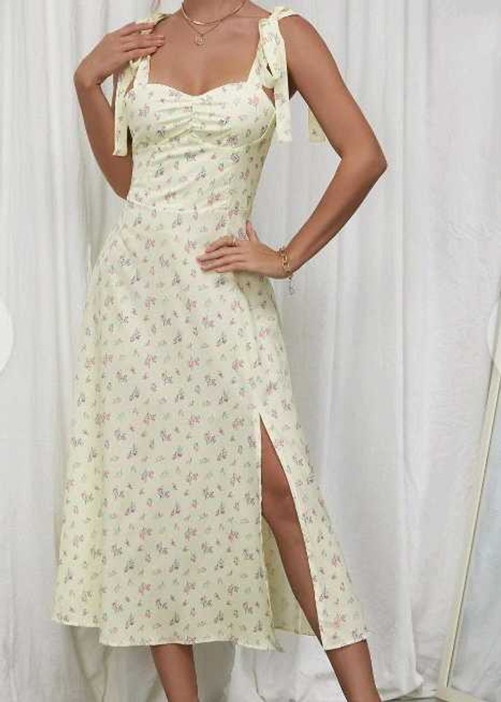 Brand New (Urbanic) Yellow A-line Floral Dress