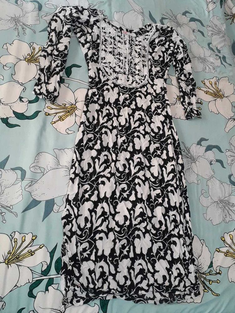 Black And White Kurta