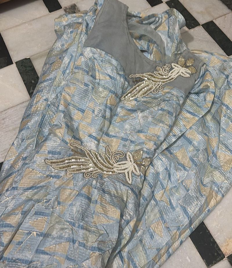 Elisha Blue and Gold Dress Gown