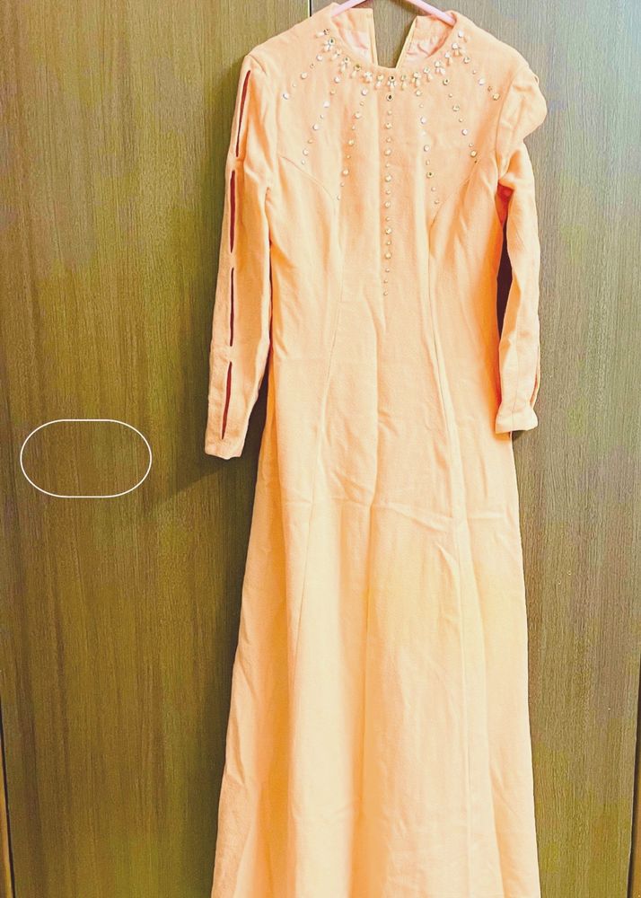 Beautiful Peach Long Gown For Sale
