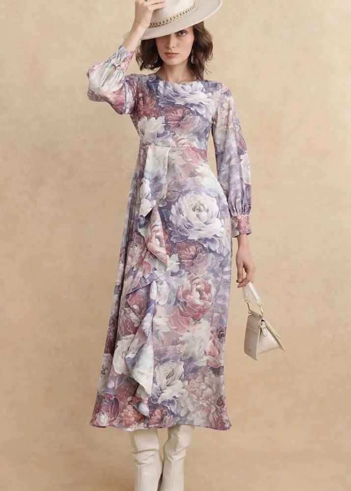 Rareism Floral Print Maxi Dress