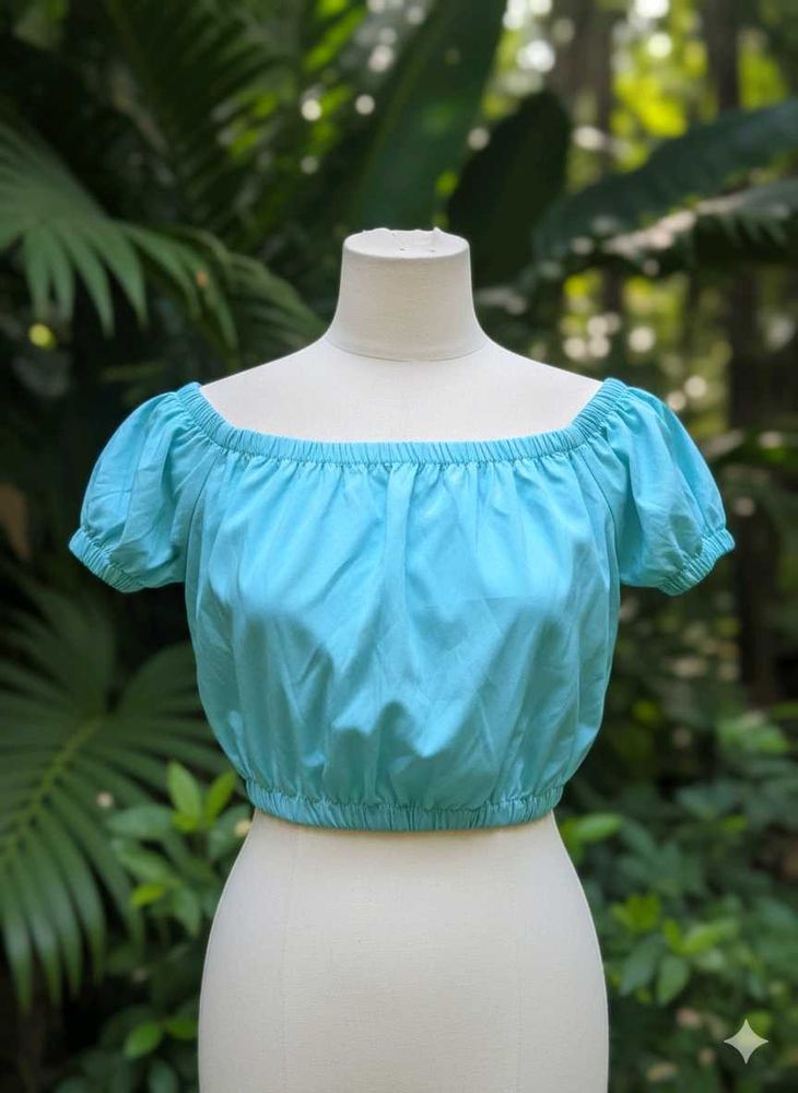 Cute Blue Crop Top