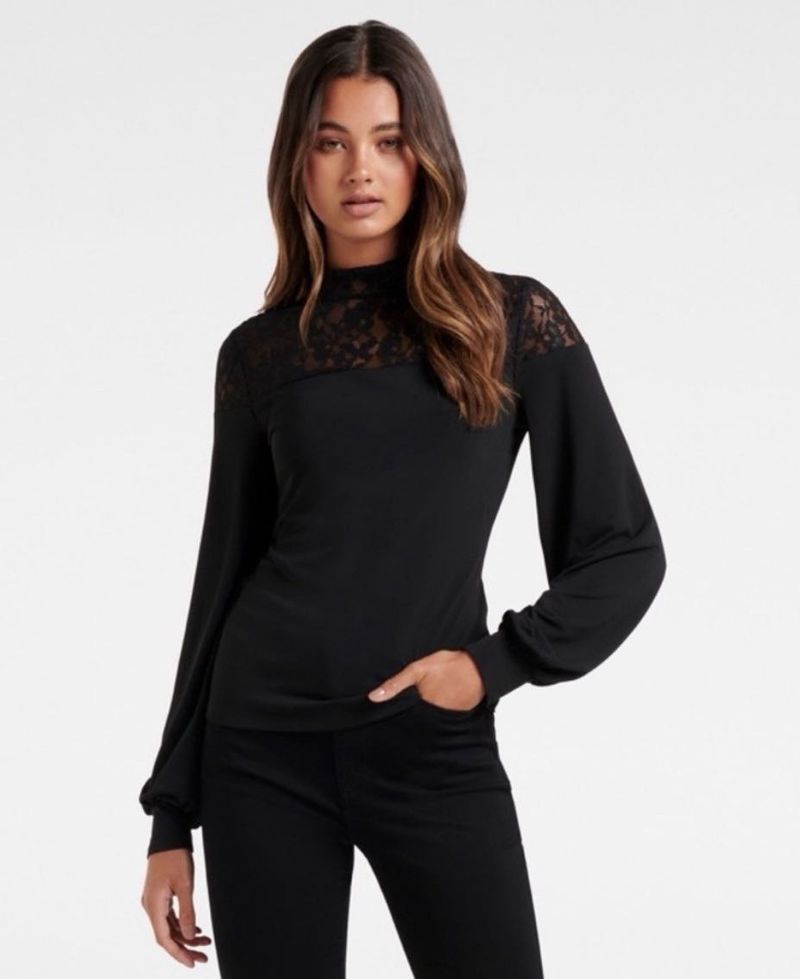 Forever New Ebony Lace Yoke Top