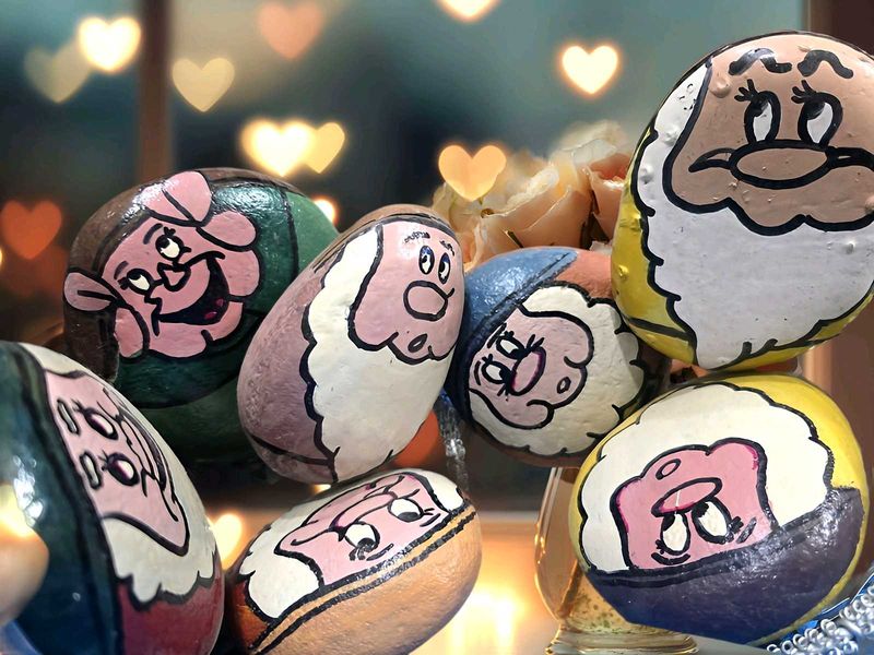 Snow White Dwarf Painted Rocks