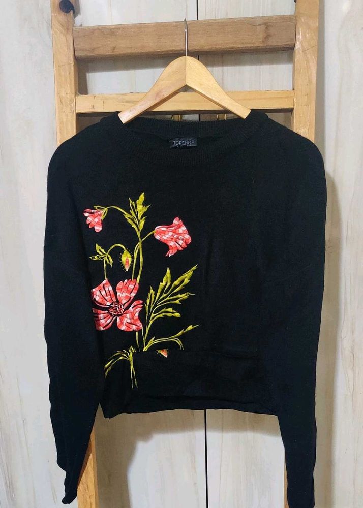 Floral Embroidered Sweater size-36-38