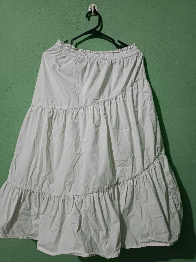 White Tiered Skirt