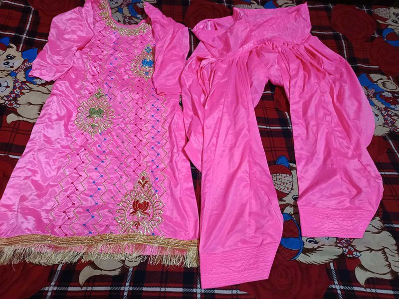 Pink Embroidered Kurta Set