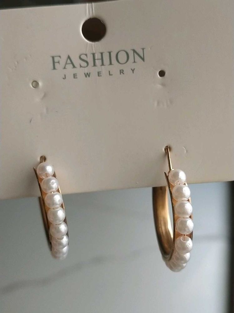 Pearl Hoop Earrings