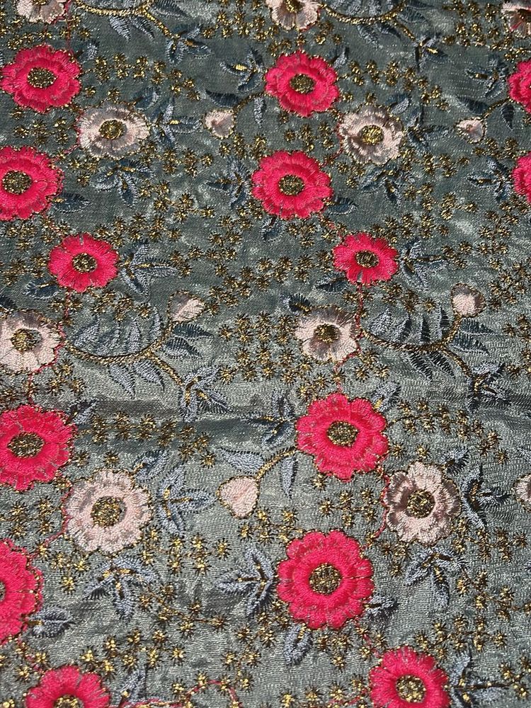 Multicolour Floral Embroidered blouse Fabric