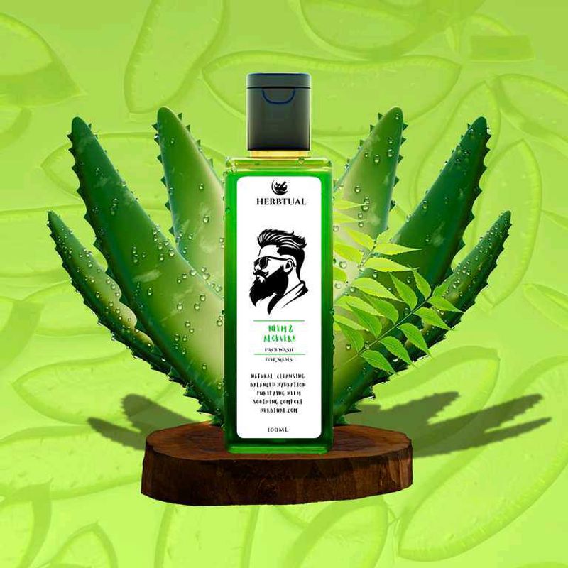 Herbtual Neem &amp; Aloe Face Wash For Mens