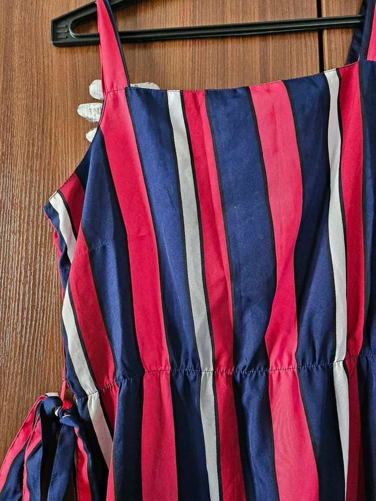 Striped Side Slit Dress