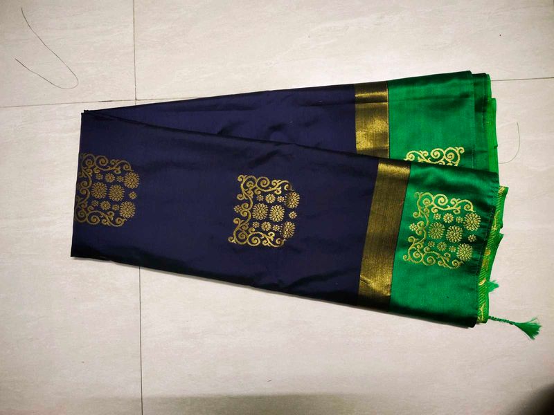 Elegant Blue &amp; Green Saree