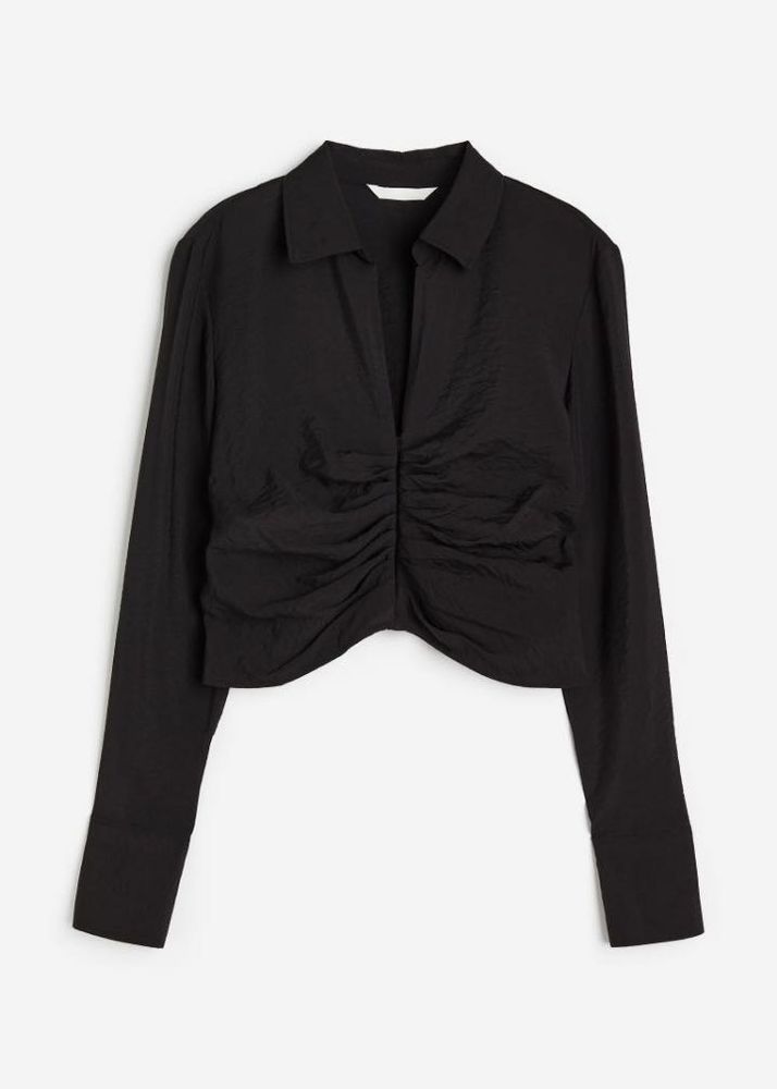 Y2K H&amp;M V Shaped, Crop Button Down Shirt