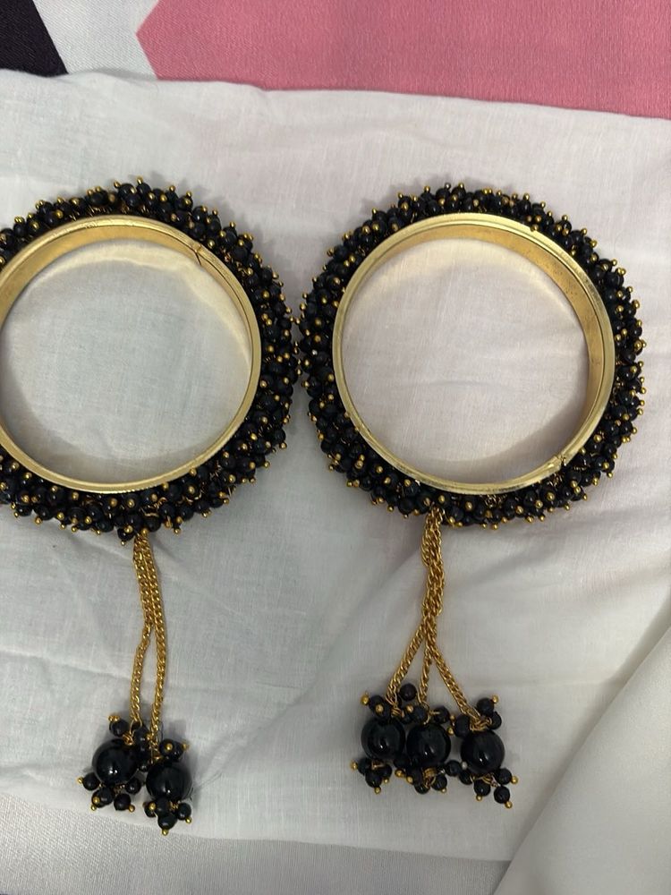 Black Beaded Bangles
