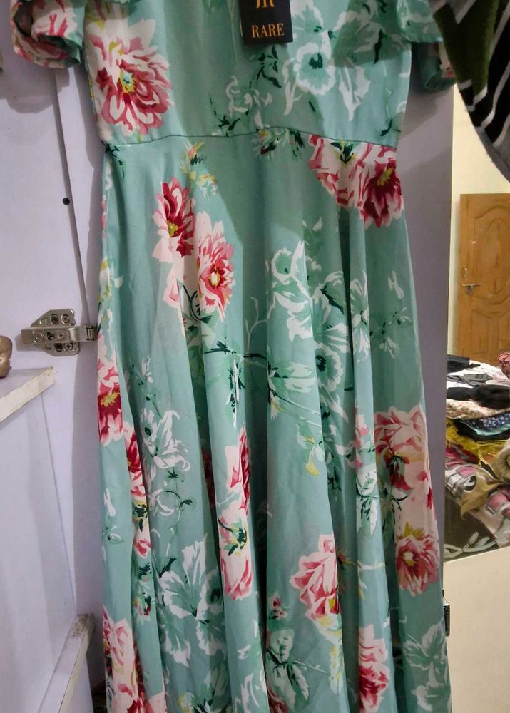 Womens Green Coloured Maxi Dress Gown .