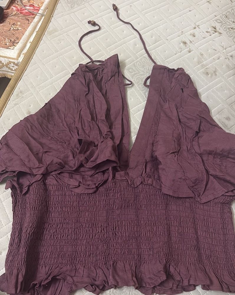 Chic Purple Ruffle Top