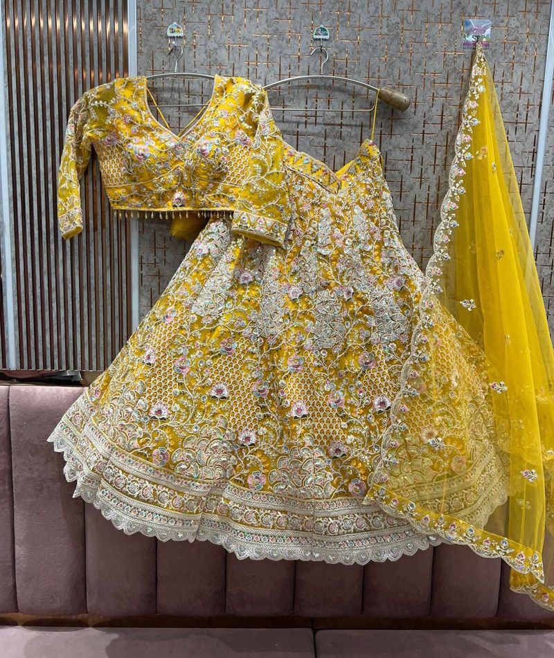 Gorgeous Yellow Lehenga Choli With Dupatta