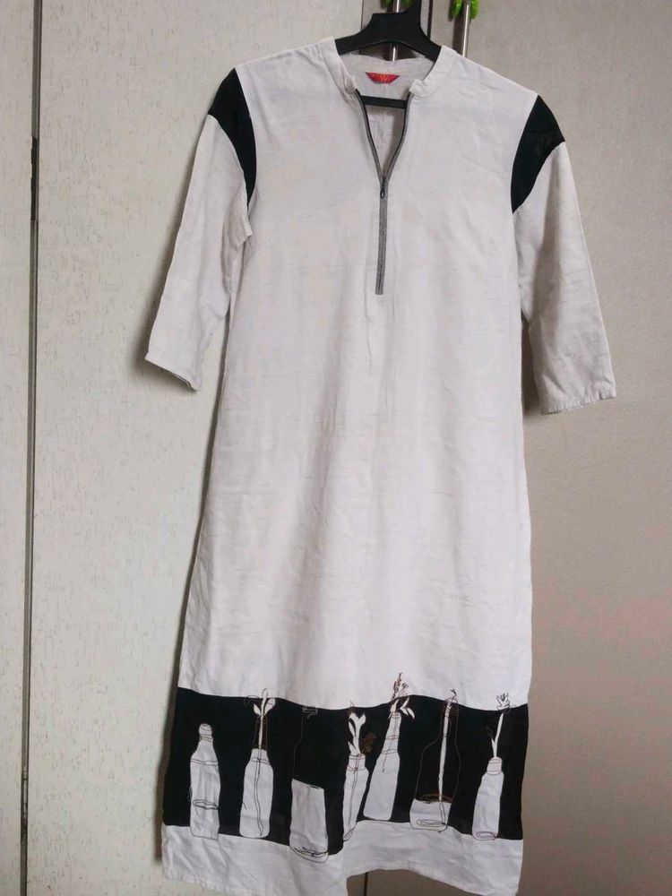 Stylish White W brand kurti (check details)