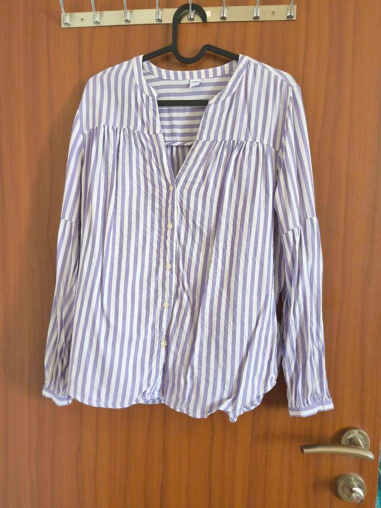 Striped V-Neck Blouse
