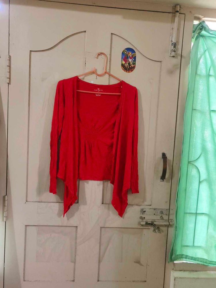 Red Cardigan or Shrug Plus Freebie