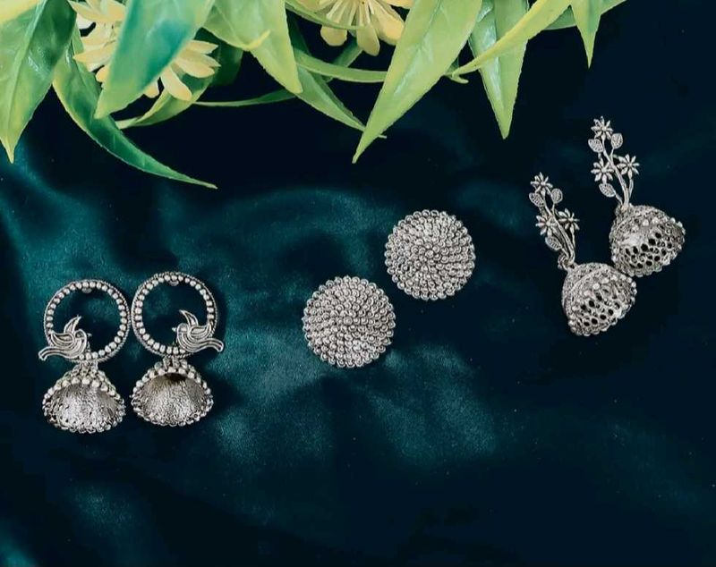 Silver Oxidized Earing