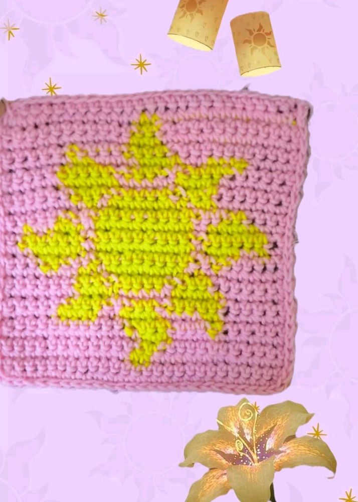 Rapunzel Sun Crochet tapestry