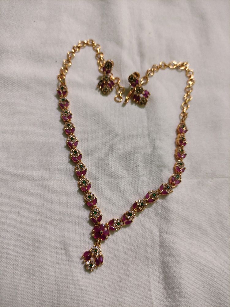 Pink Necklace Set(ONE GRAM)