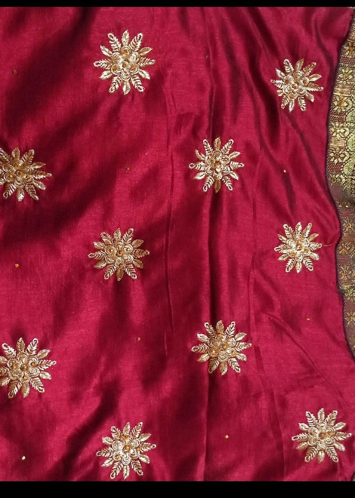 Party Wear Saree Colour Maroon Beautiful Collectio