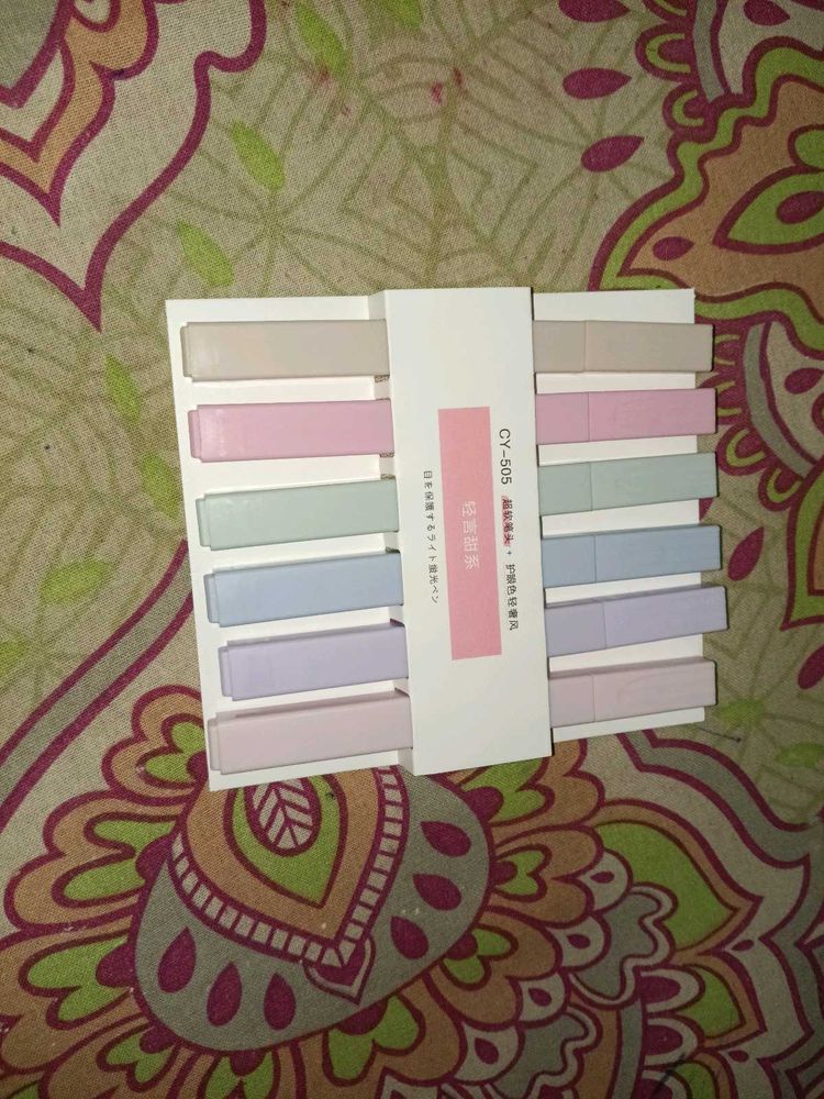 6 Pcs Aesthetic Cute Highlighters