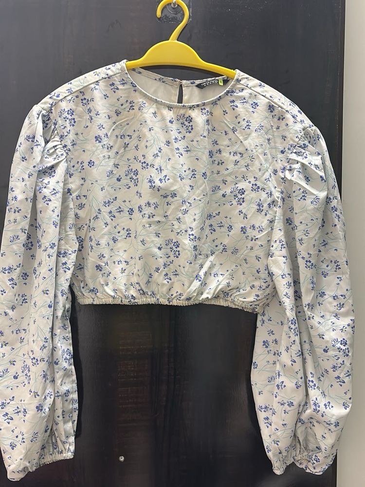 Floral Long Sleeve Crop Top