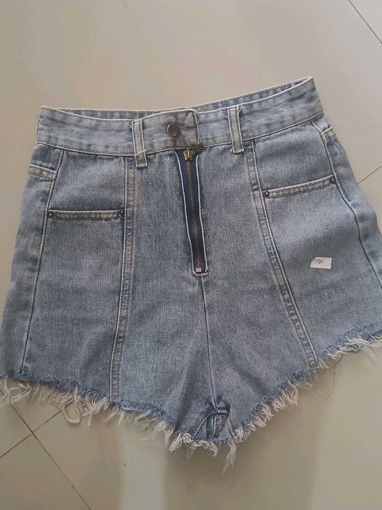 Denim High-Waisted Shorts