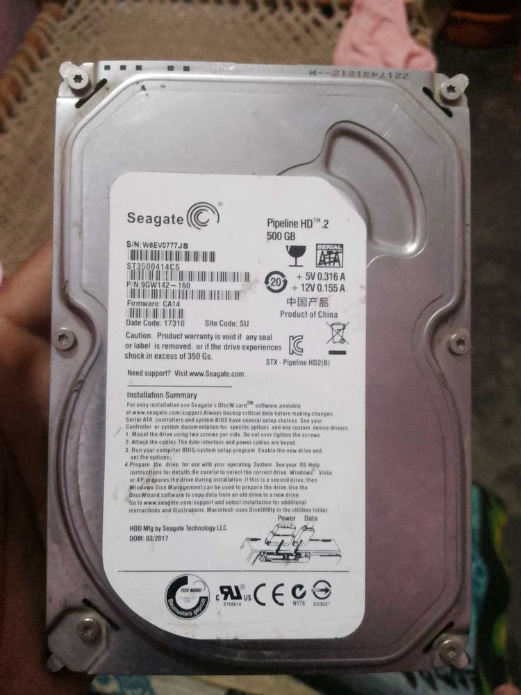 Hard Disk Used Good, 500gb Harddisk