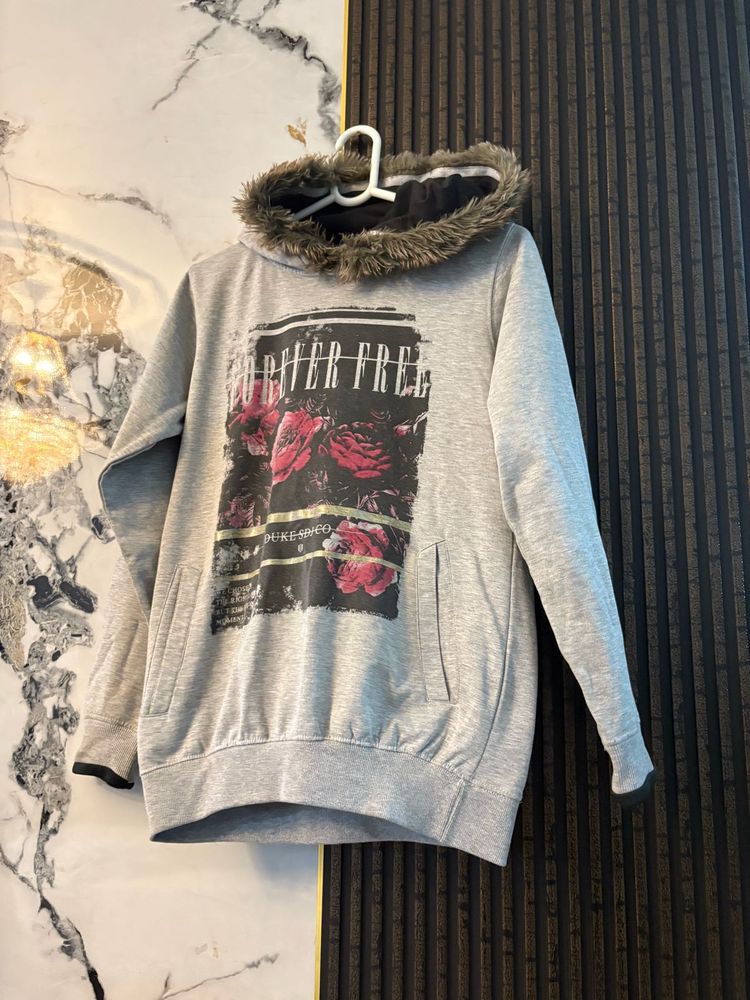 grey Coloured Hoodie