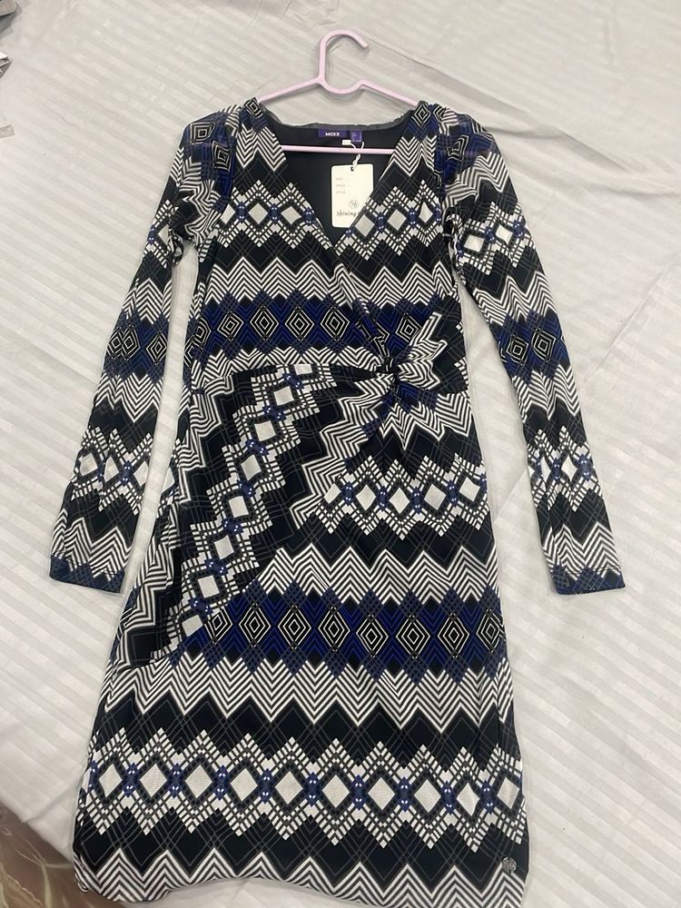 Patterned Wrap Dress