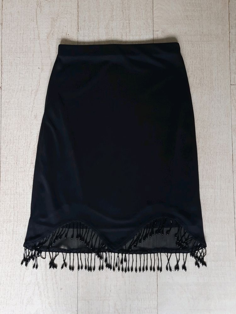 tassel black skirt