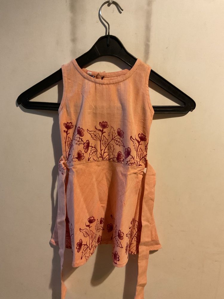 Floral Print Peach Dress