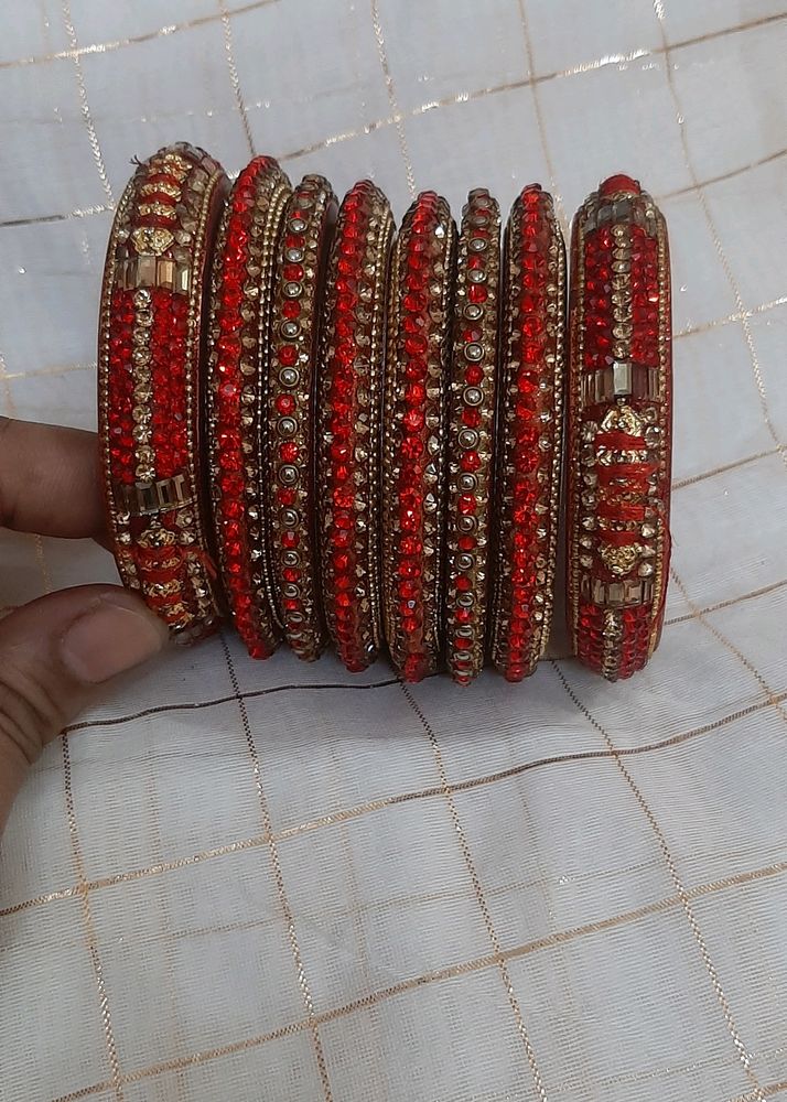 Gorgeous Lehati Bridal Bangles With Stone Work